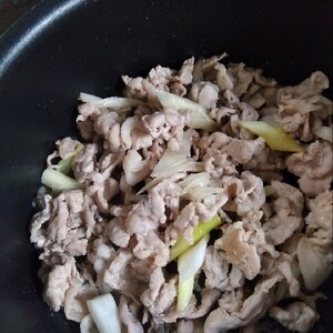 ネギと豚肉のポン酢炒め